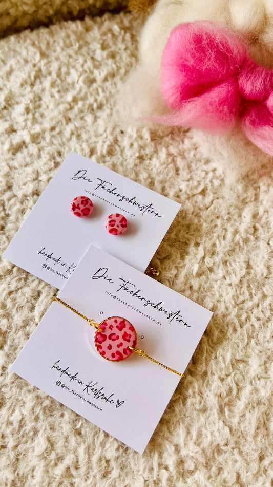 Leo Bundle rosa | Armband und Ohrstecker