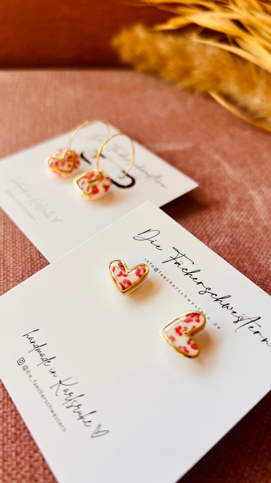 L.O.V.E. ❤️ | Herzchen Bundle - Creole & Stecker - Leoprint