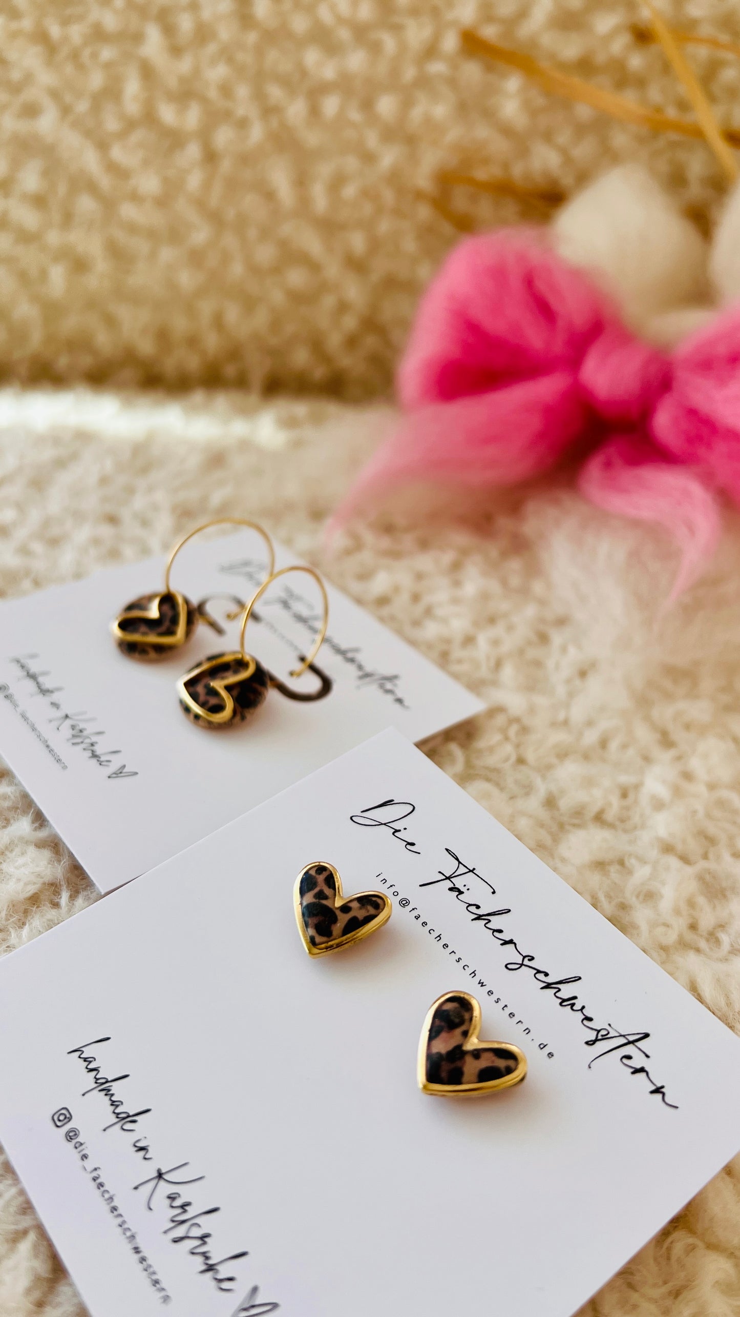 Herzchen Bundle - Creole & Stecker - Leoprint/braun