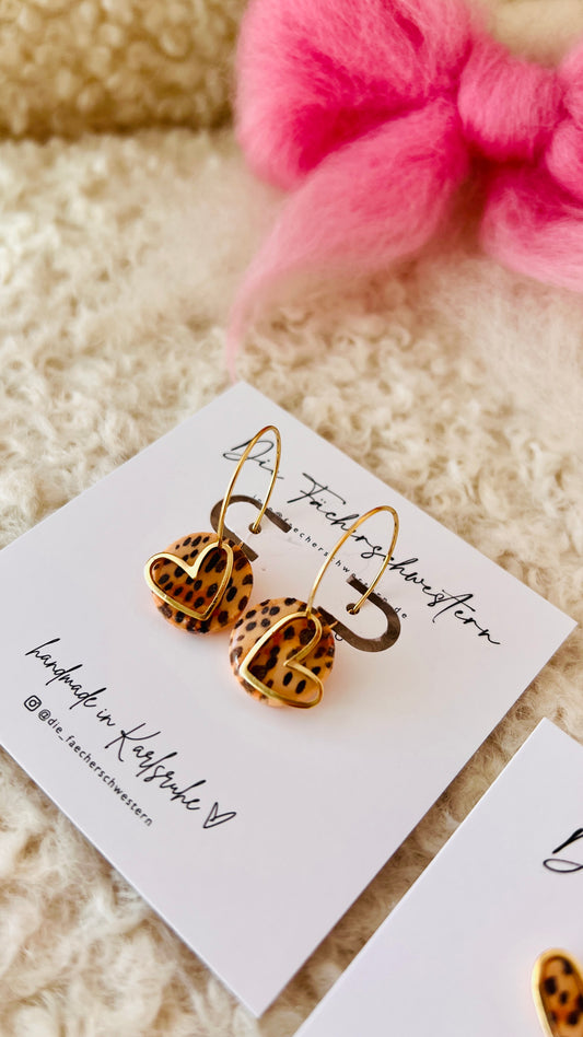 Herzchen Creole - Leoprint/peach