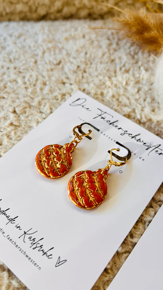 Holiday Season 🎄 | Christbaumkugel Ohrhänger (rot & orange)