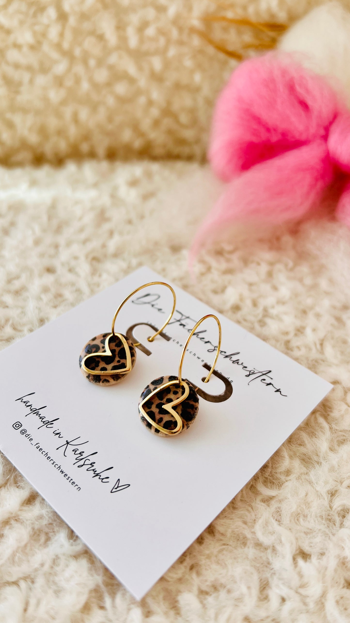 Herzchen Creole - Leoprint/braun