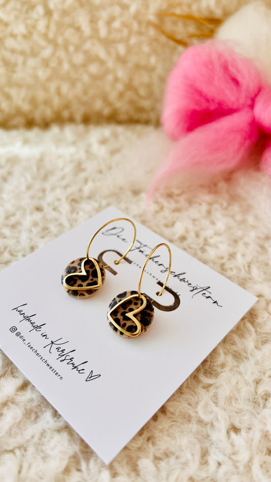 Herzchen Creole - Leoprint/braun