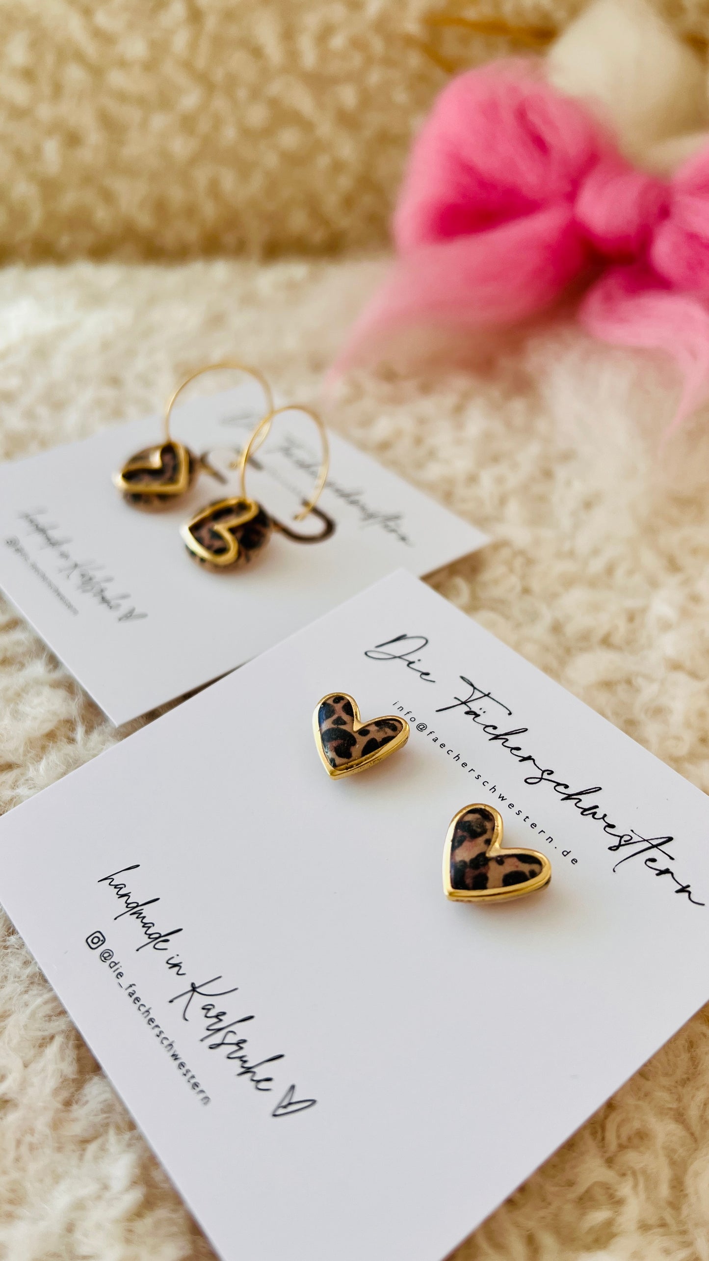 Herzchen Bundle - Creole & Stecker - Leoprint/braun