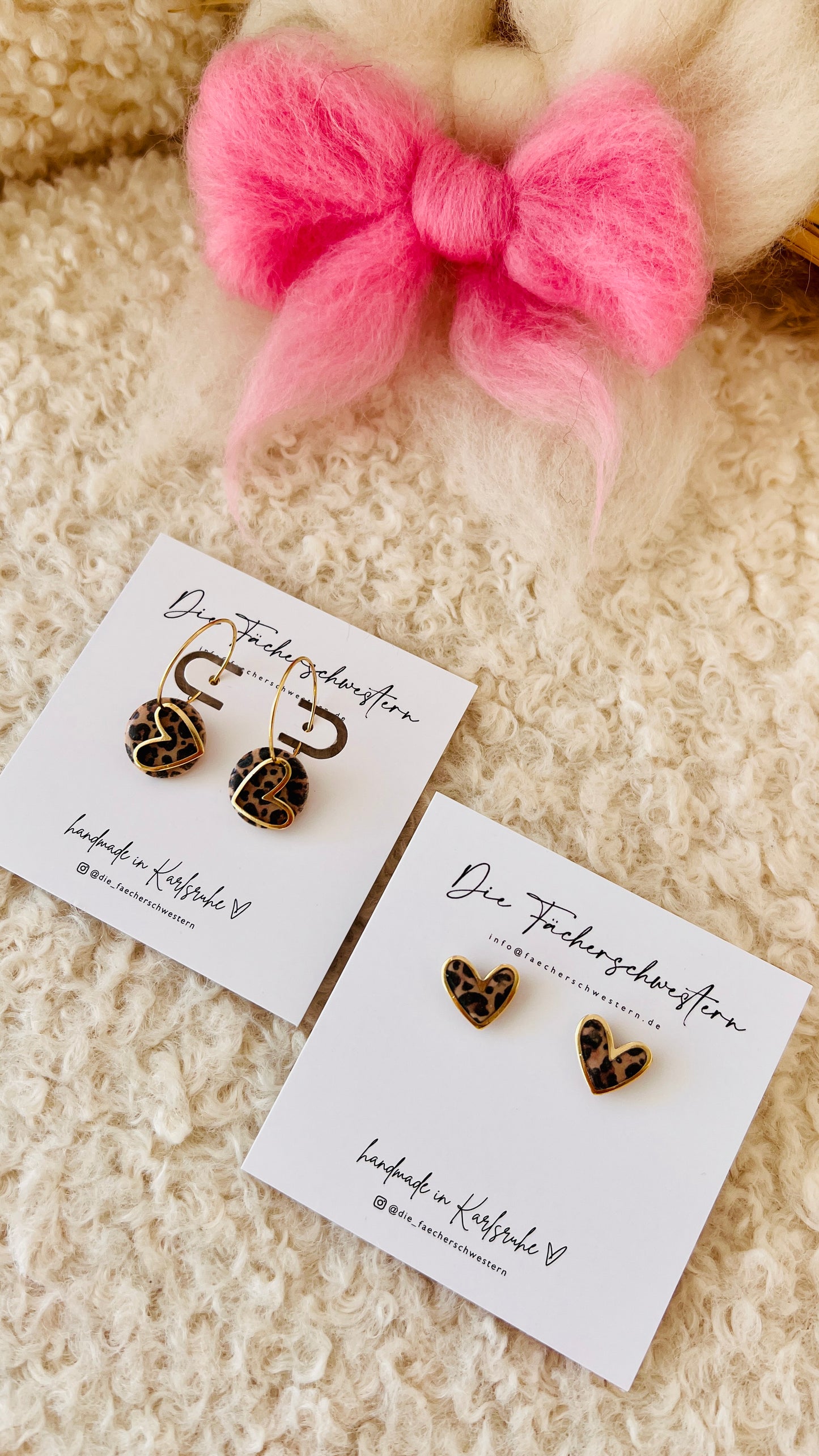 Herzchen Bundle - Creole & Stecker - Leoprint/braun