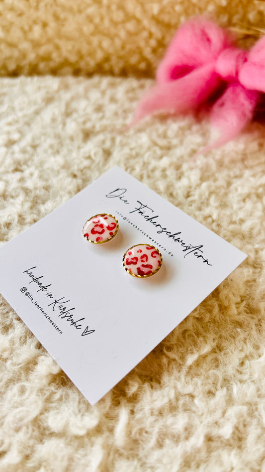 L.O.V.E. ❤️ | Ohrstecker Leoprint mit Goldrand