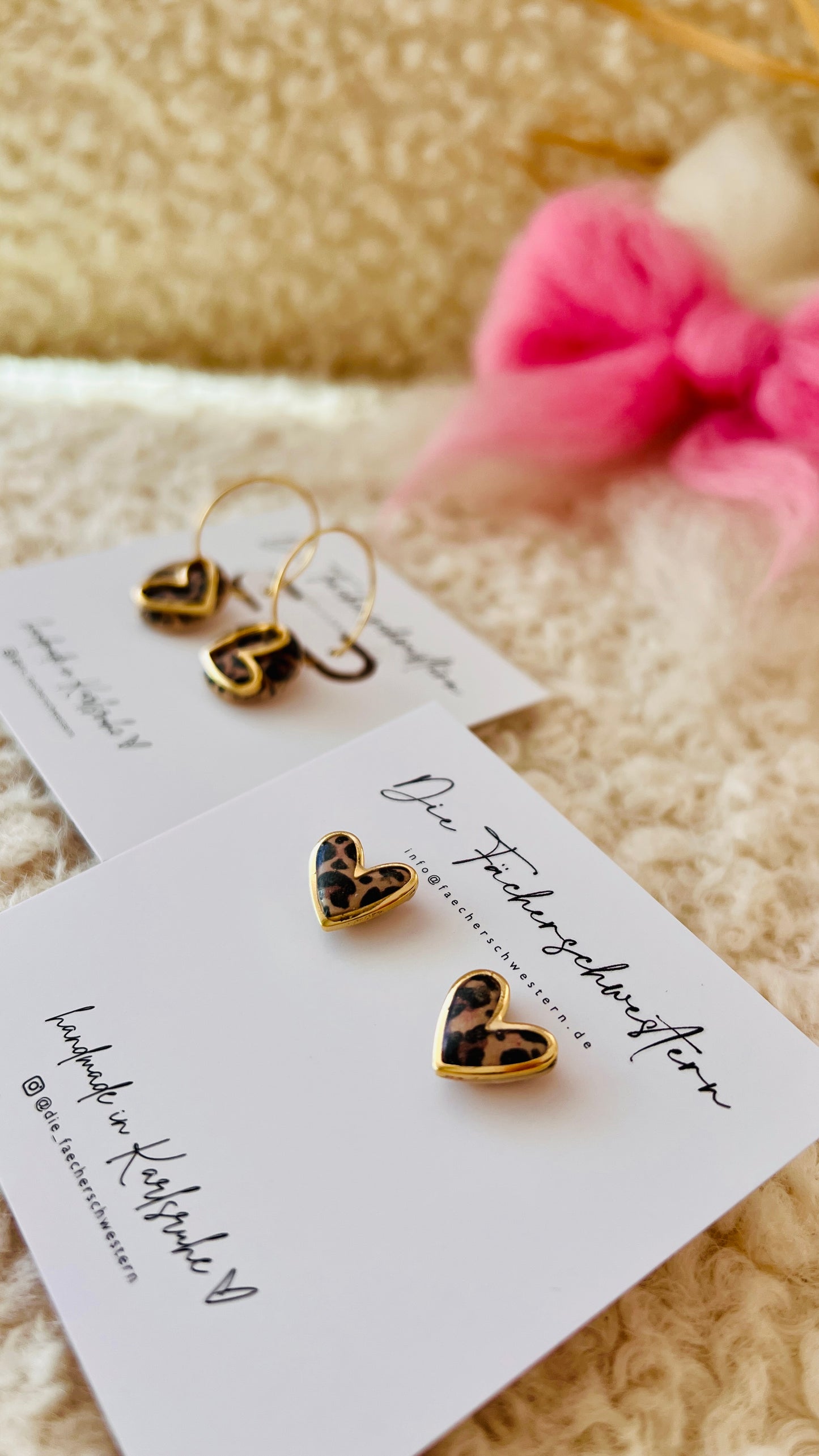 Herzchen Bundle - Creole & Stecker - Leoprint/braun