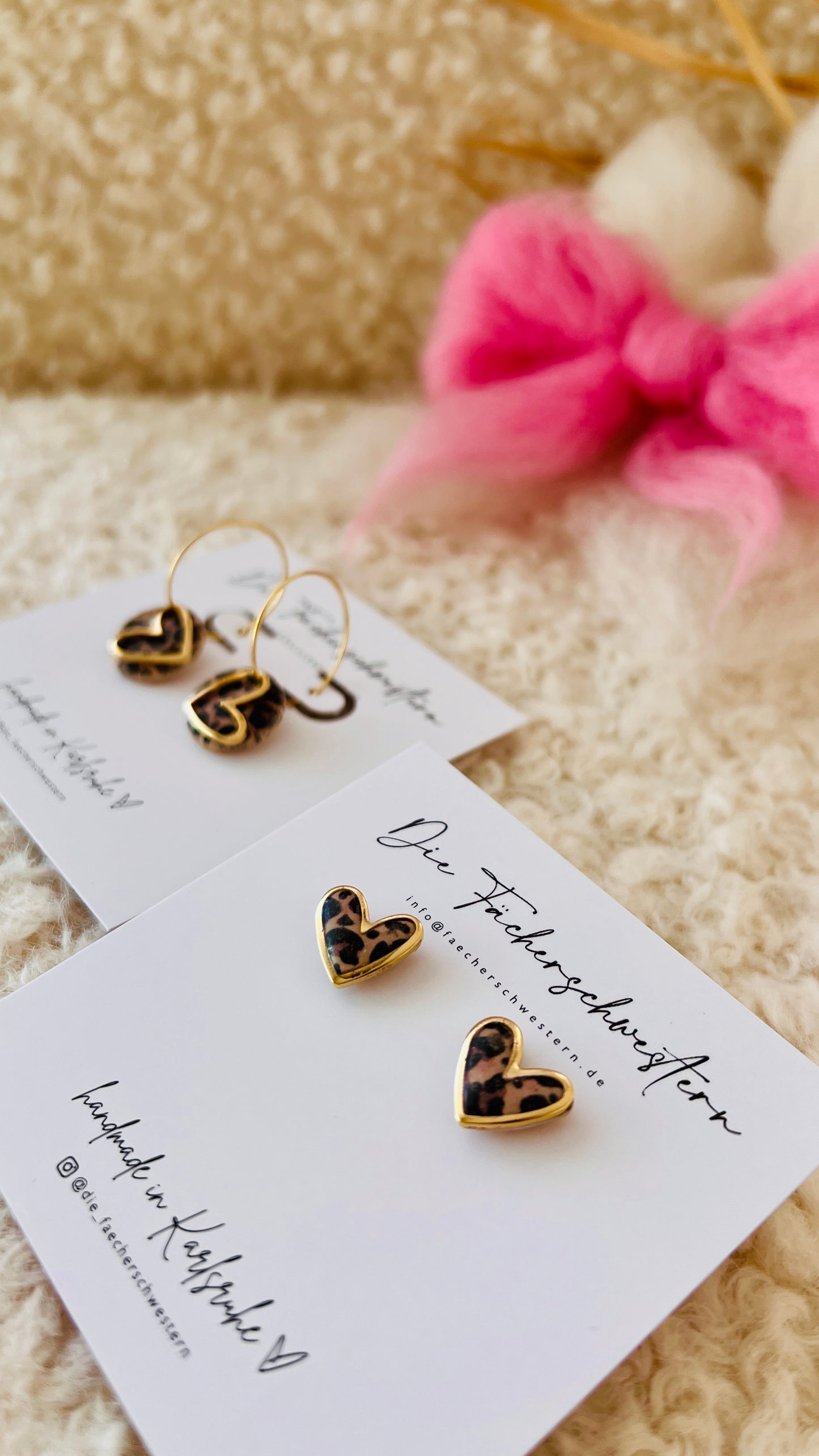 Herzchen Bundle - Creole & Stecker - Leoprint/braun