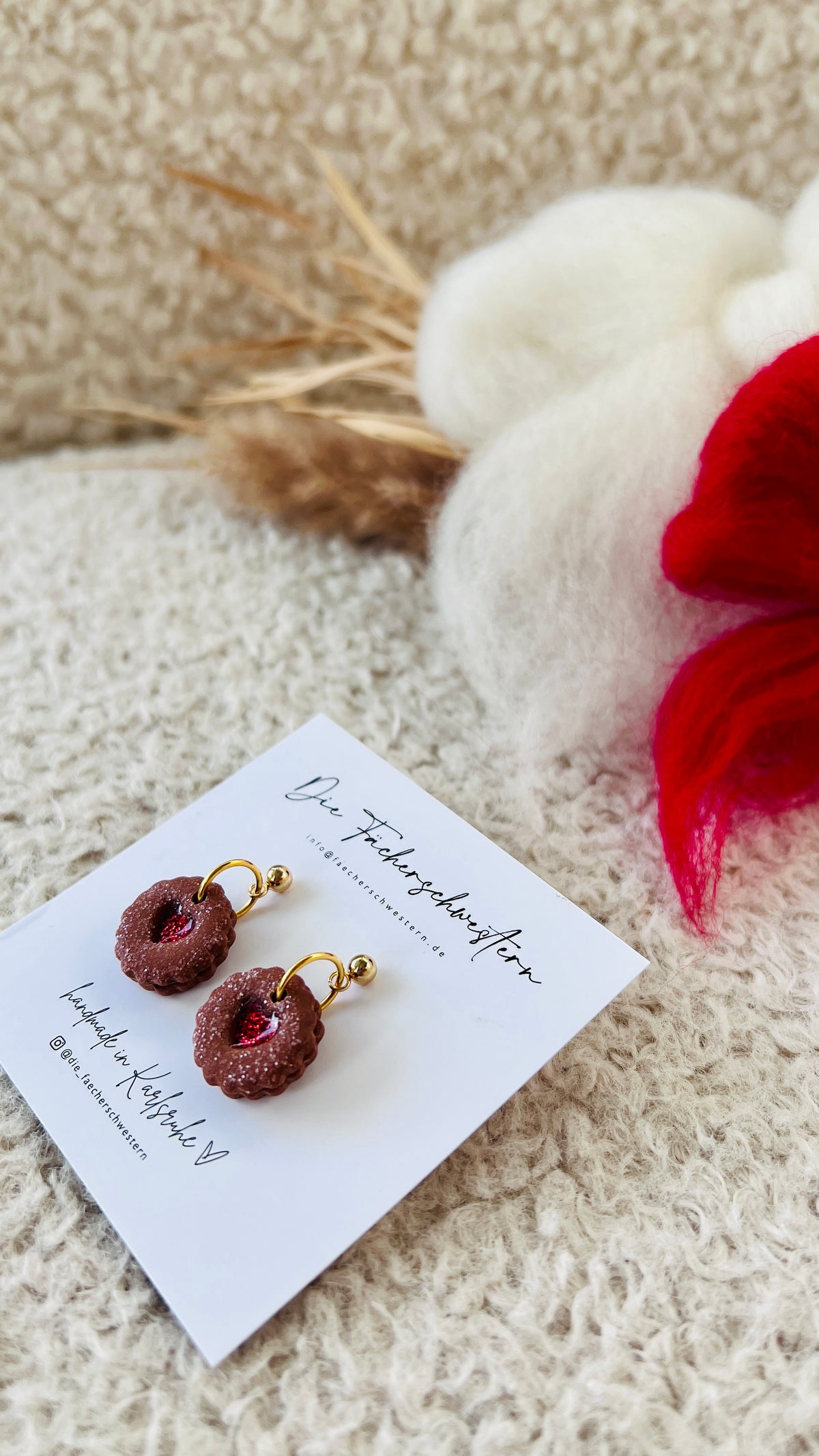 Holiday Season 🎄 | Linzerplätzchen Ohrringe (rote Marmelade)