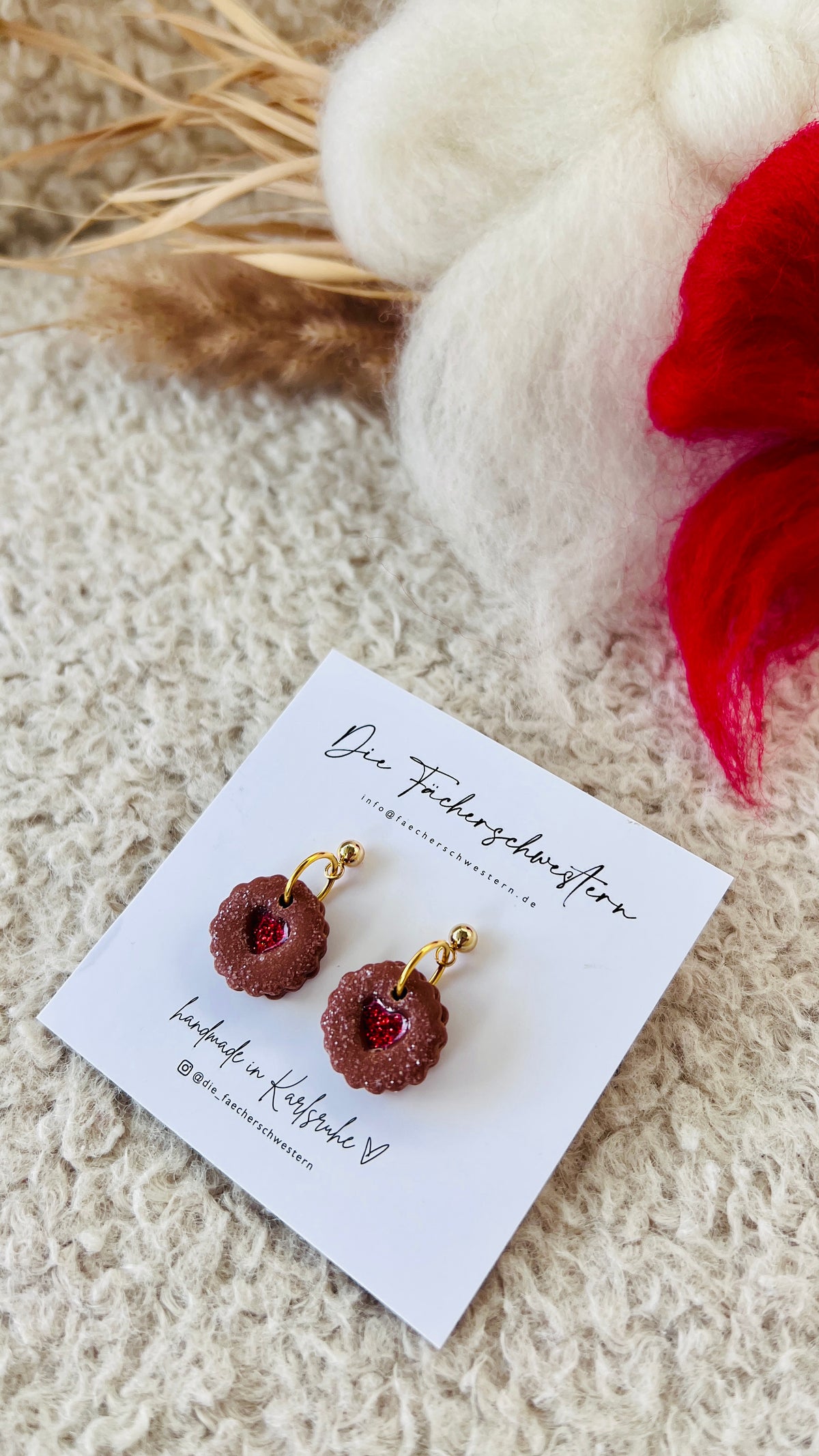 Holiday Season 🎄 | Linzerplätzchen Ohrringe (rote Marmelade)