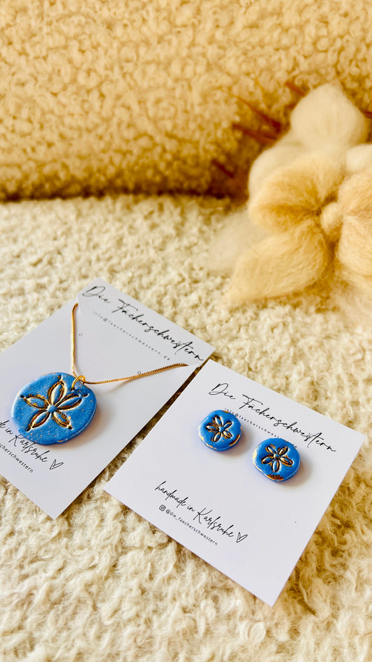 Sand & Sea 🐚 | Bundle Halskette & Stecker „Sanddollar“