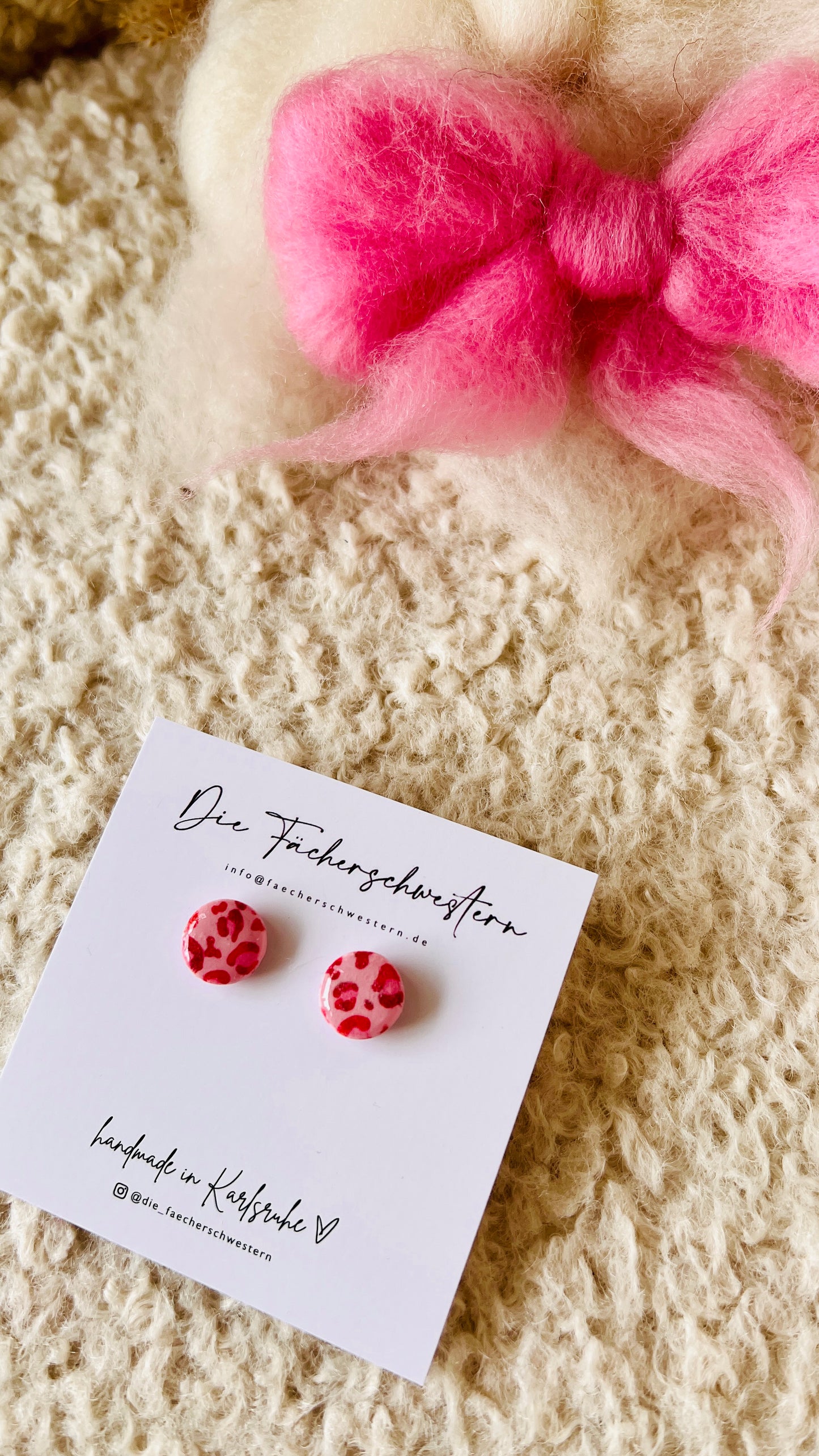 Ohrstecker - Leoprint/rosa