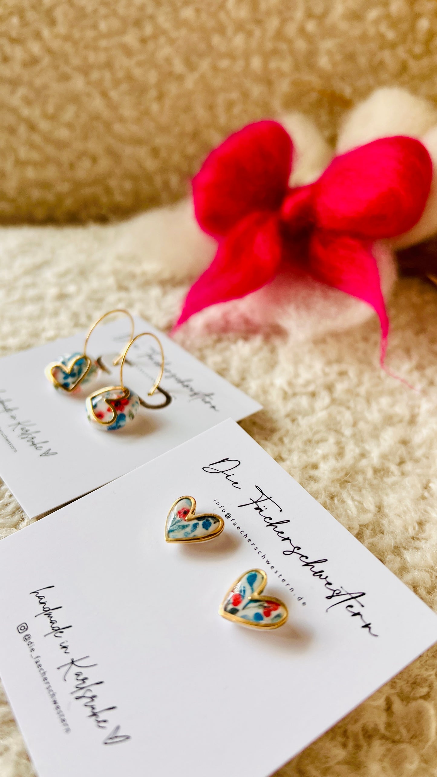 💙🤍❤️ Herzchen Bundle -    Creole & Stecker