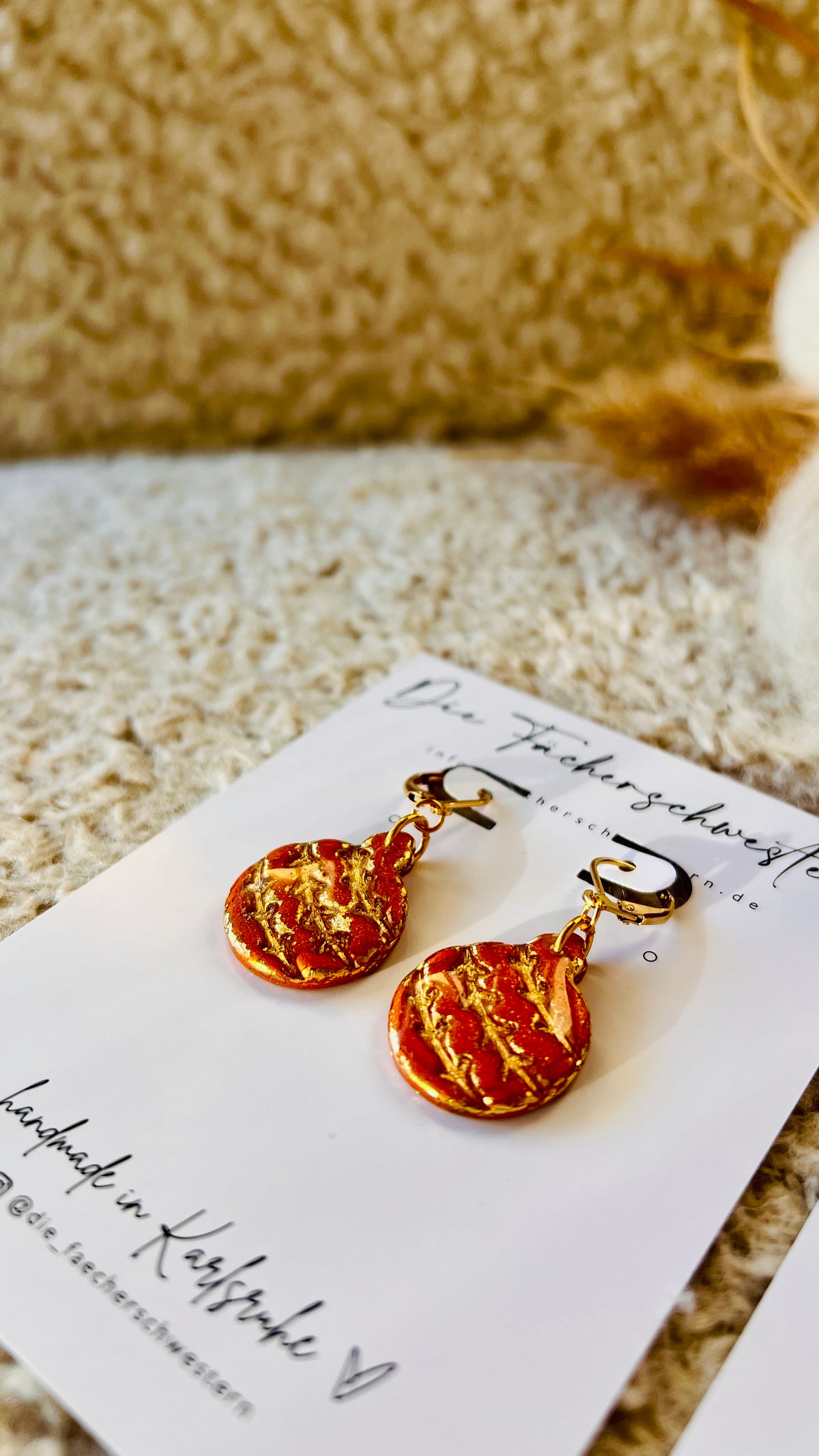Holiday Season 🎄 | Christbaumkugel Ohrhänger (rot & orange)