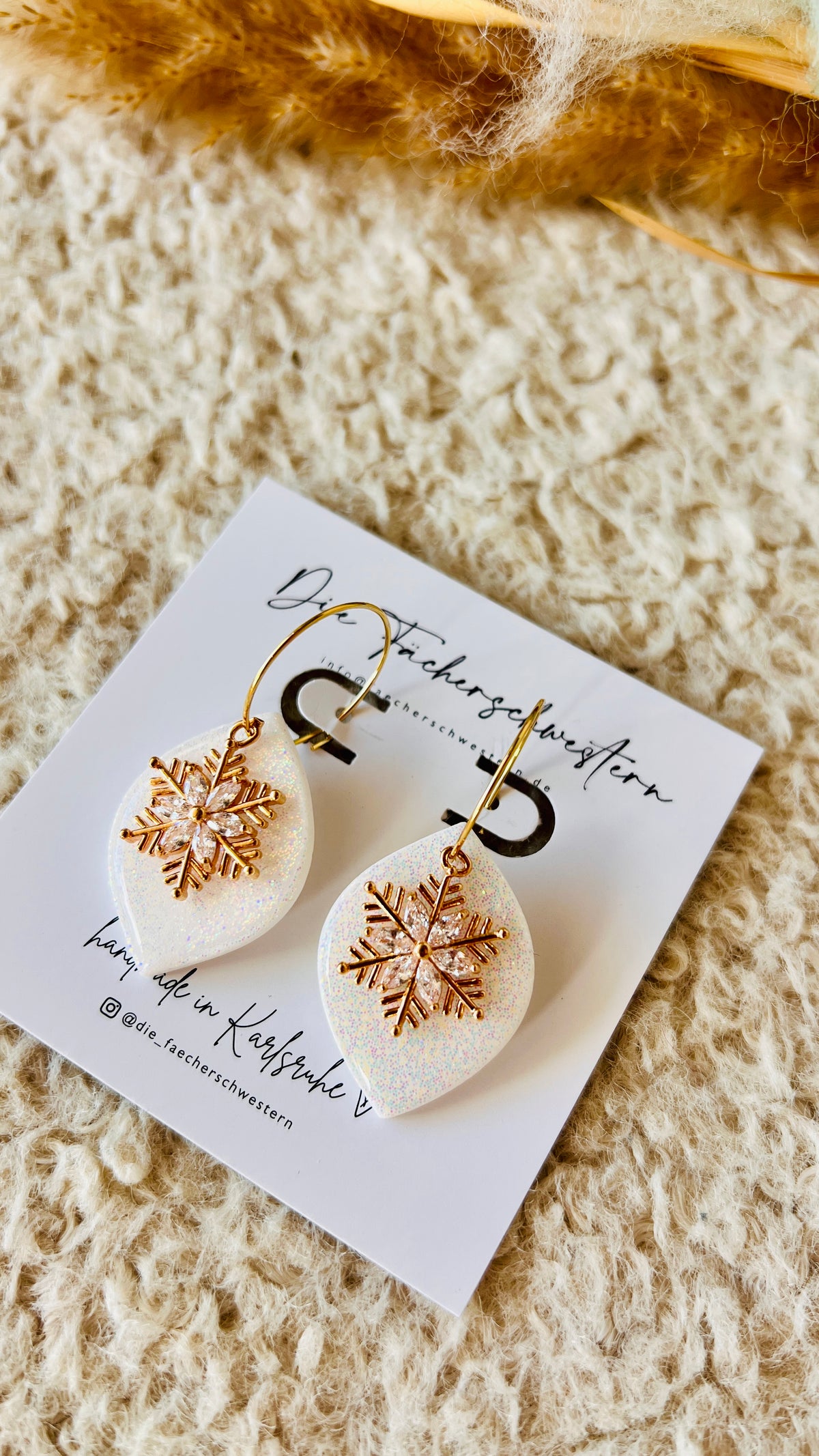 Holiday Season 🎄 | Creole Schneeflocke  weiß/irrisierend