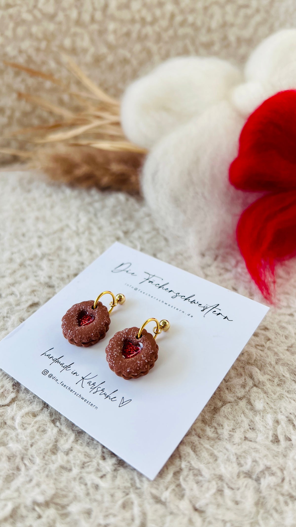 Holiday Season 🎄 | Linzerplätzchen Ohrringe (rote Marmelade)