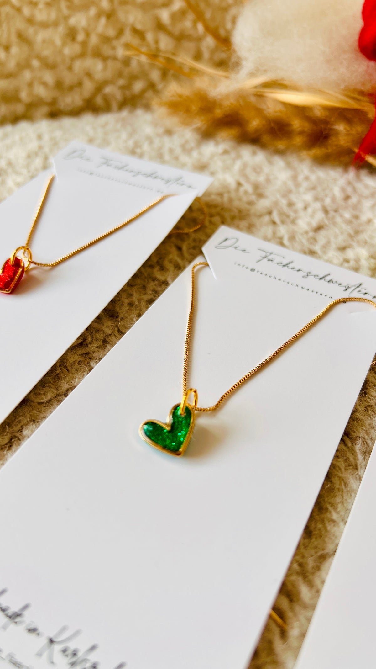 Holiday Season 🎄 | Glitzer Herzchen Halskette