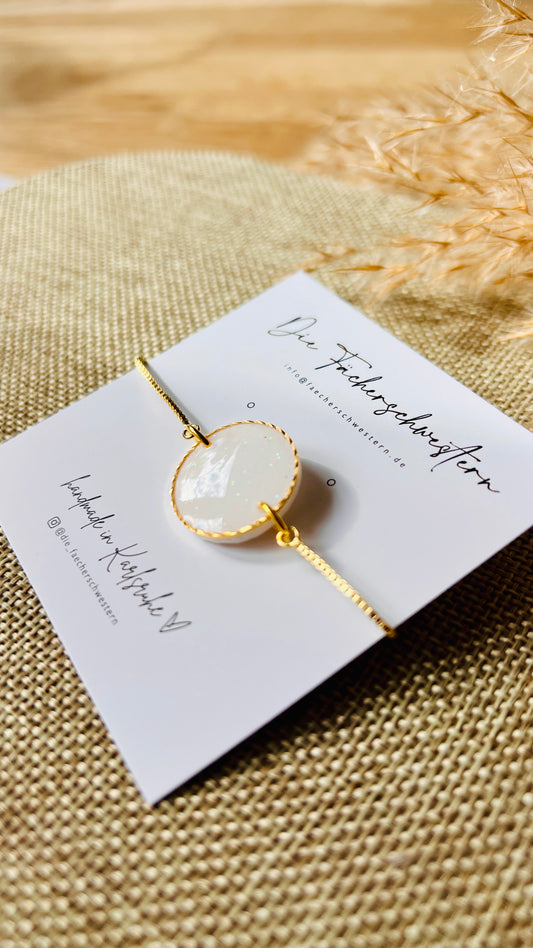 xmas 2025 | Armband-weiß/glitzer mit Goldrand