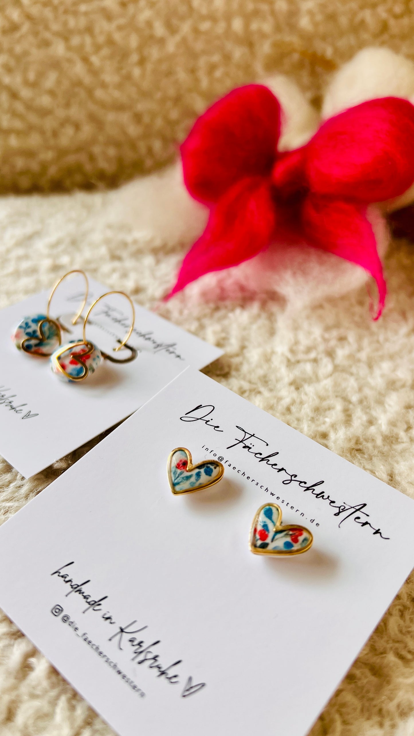 💙🤍❤️ Herzchen Bundle -    Creole & Stecker