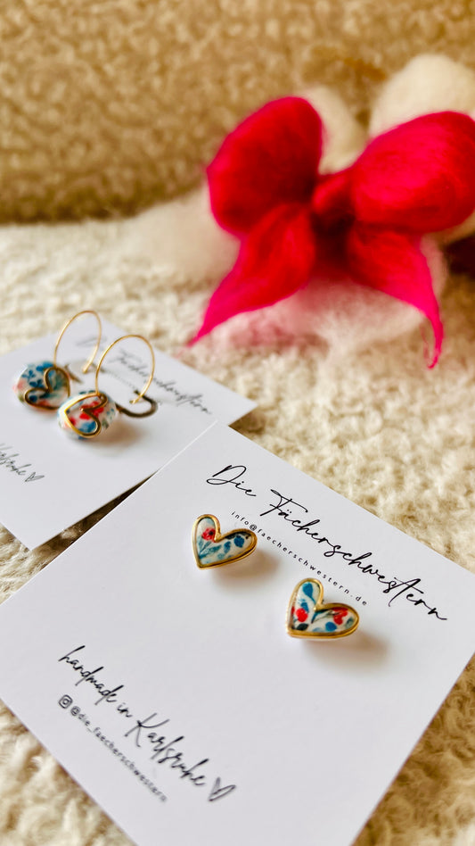 💙🤍❤️ Herzchen Bundle -    Creole & Stecker