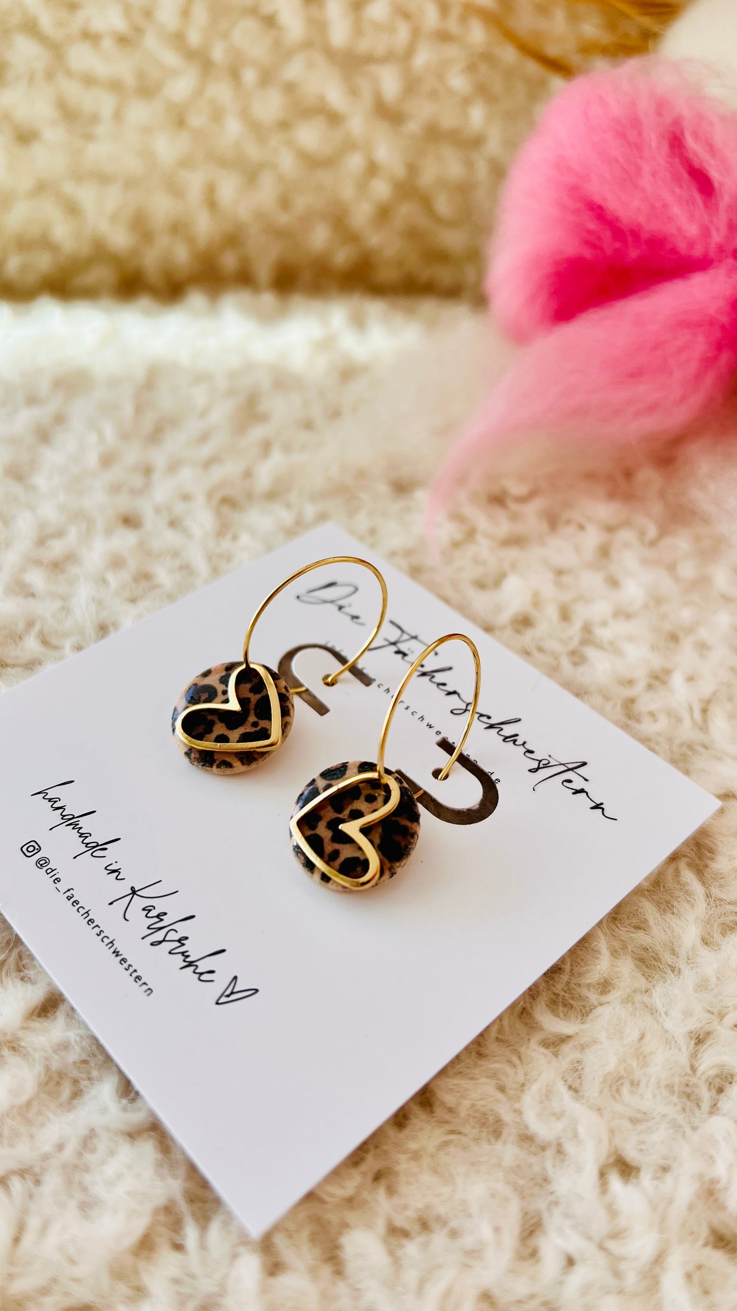 Herzchen Bundle - Creole & Stecker - Leoprint/braun