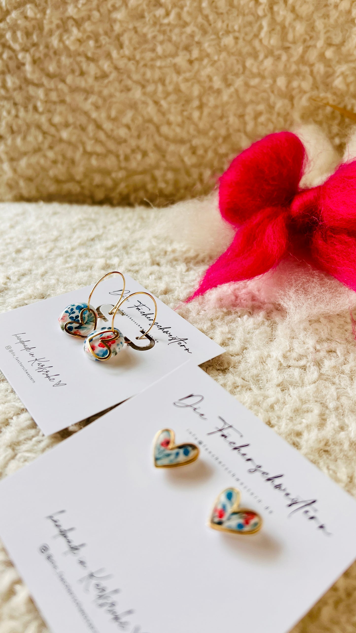 💙🤍❤️ Herzchen Bundle -    Creole & Stecker